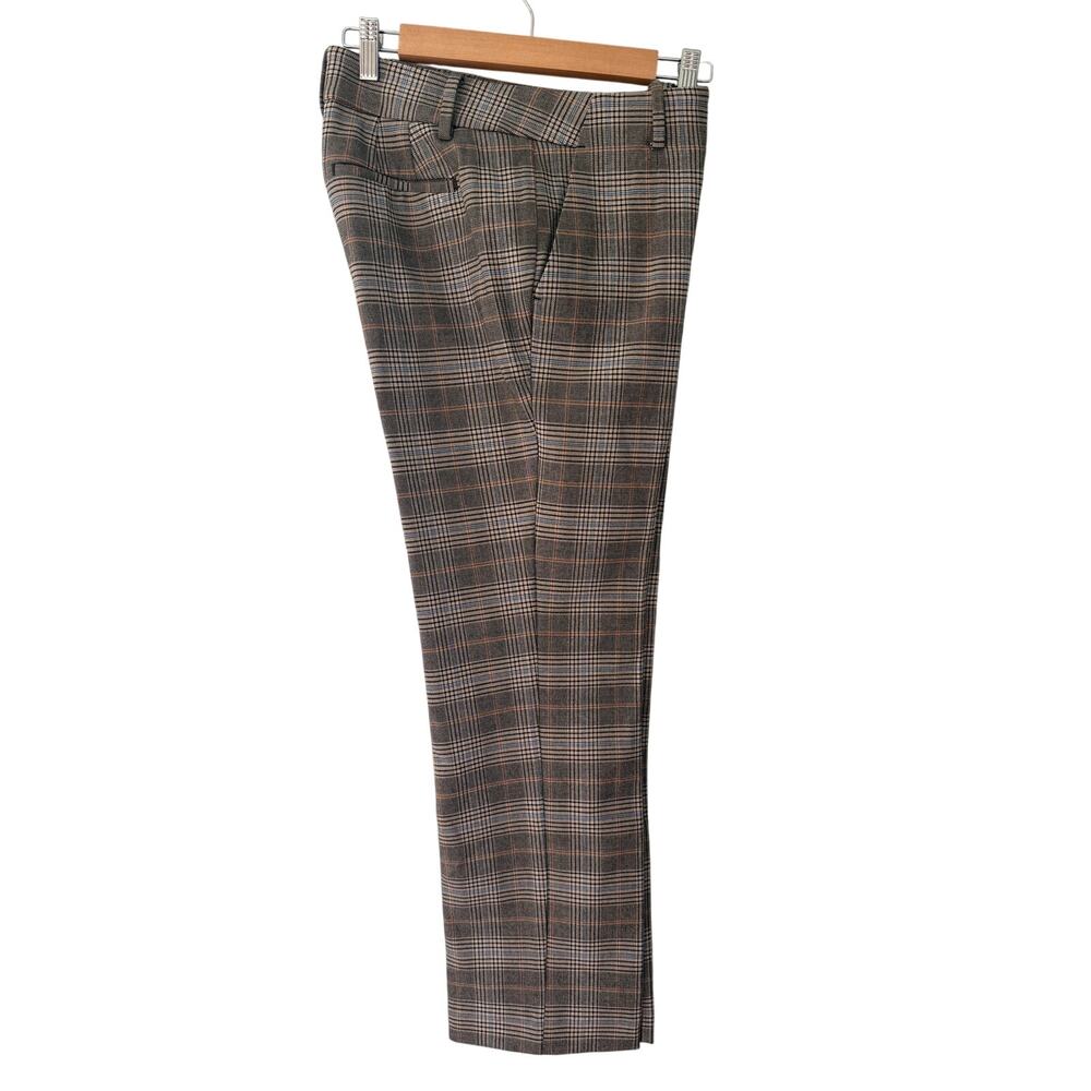 Talbots Southampton Pant 6P Plaid Straight Leg Trousers Petite Brown Blue Preppy